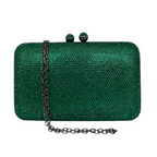 Bolsa de Festa Clutch Pedraria Verde Retangular