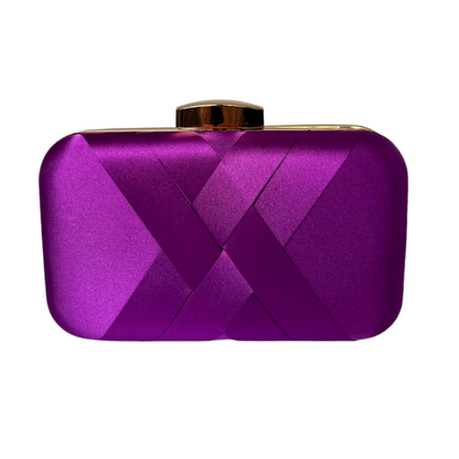 Bolsa de Festa Clutch Cetim Roxa