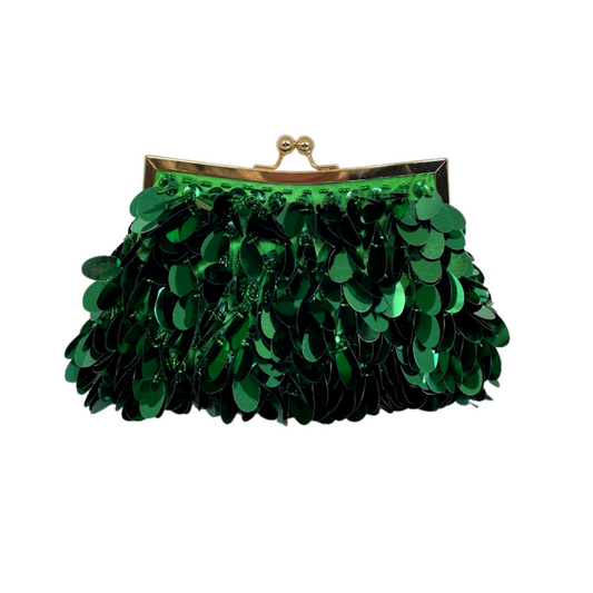 Bolsa de Festa Clutch Lantejoula Brilhante Verde