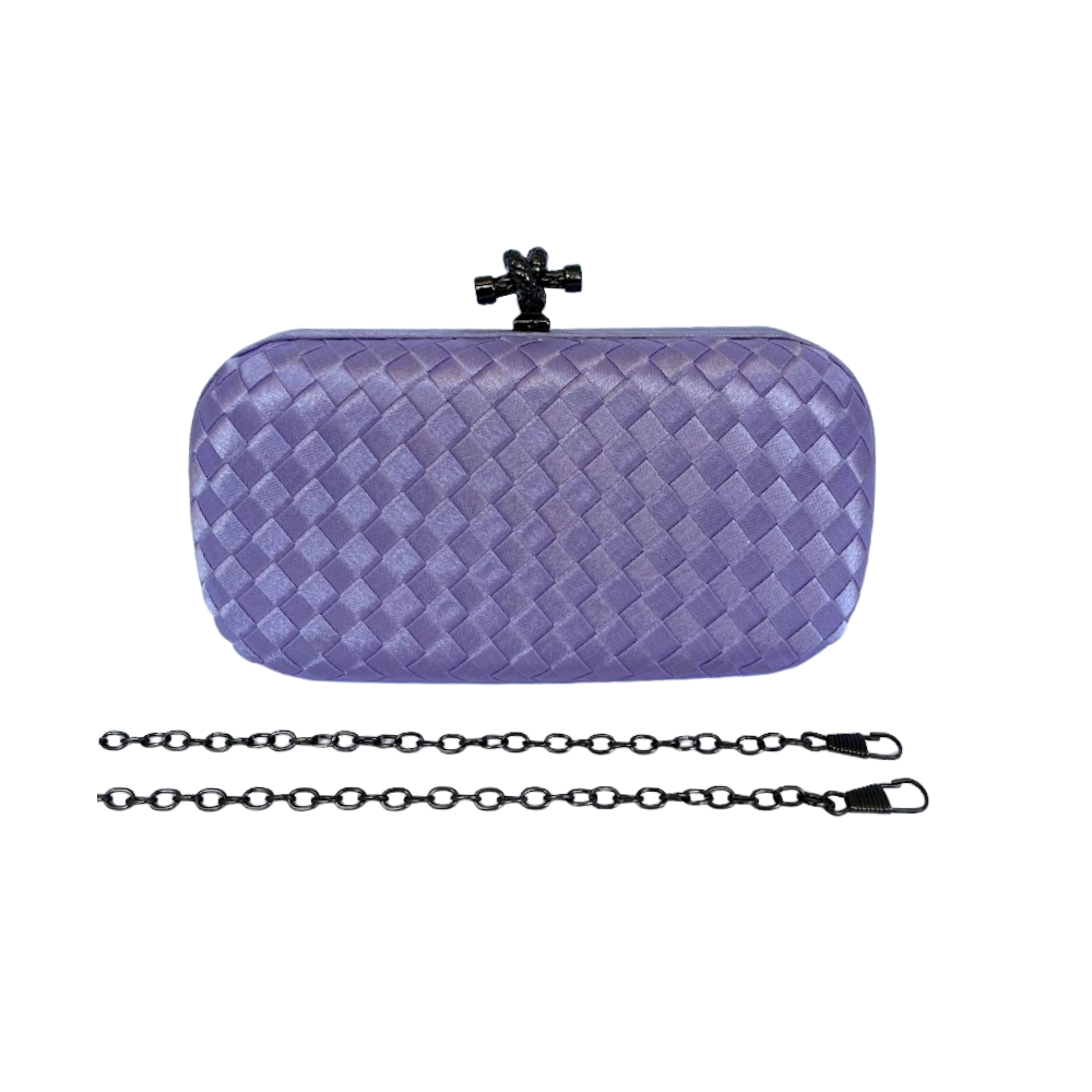 Clutch Tressê Cetim Inspired Pequena Lilás