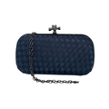 Clutch Tressê Cetim Inspired Pequena Azul Marinho